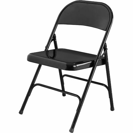 Lorell Folding Chairs, Steel Frame, Black, 4 ct LLR62527
